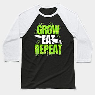 Grow Eat Repeat Vegetarian Vegan Baseball T-Shirt